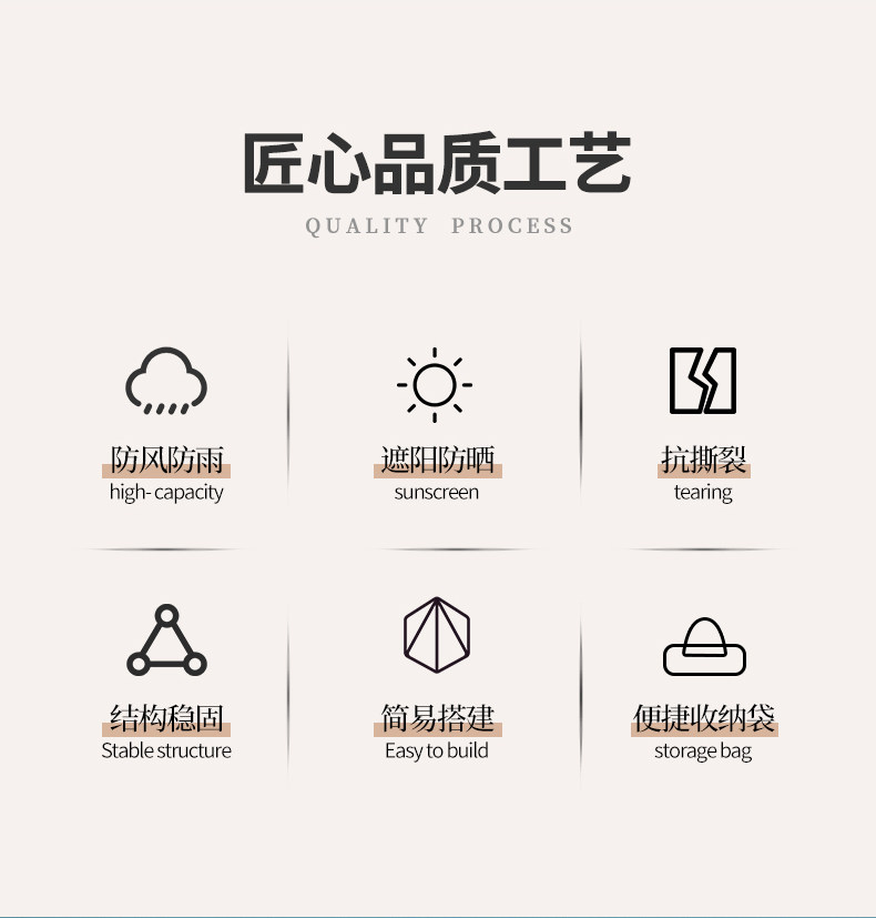 Атриум 黑胶天幕帐篷户外露营野营涂银大遮阳棚防晒野餐六角蝶形凉棚装备 Aston Villa
