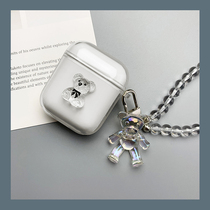 ins transparent little bear suitable for apple AirPodsPro Bluetooth headphone protective sleeve 3 generation of silicone gel soft shell