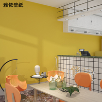ins wind yellow wallpaper self-adhesive waterproof milk tea shop Commercial dessert shop cake shop bedroom background wall paper