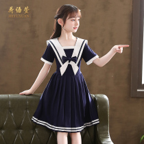 Girls' dress summer dress children's wear Naval Wind Princess skirt genuine jk Penteced college wind skirt Yanqi summer girl