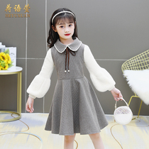 Girls Spring and Autumn Dress Childrens Skirt Autumn Princess Dress Little Girl Westernly New Autumn Set Childrens Clothing Women