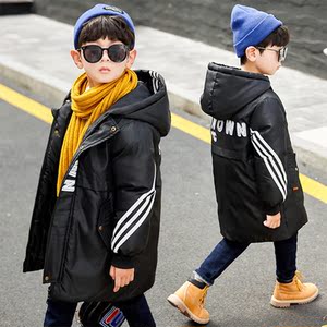 壹阁生活馆2020冬季棉服男童中长款加厚字母棉衣中大童面包服时尚