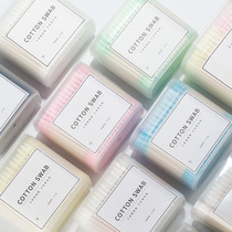 Cotton swab ear makeup remover makeup makeup remover sterile disinfection household cotton swab double wooden stick disposable pointed cotton swab