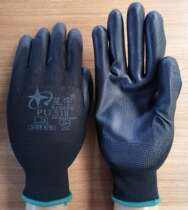 Xingyu PU518 nylon palm gloves anti-static black yarn black glue full 120 pairs discount 960 pairs per pack