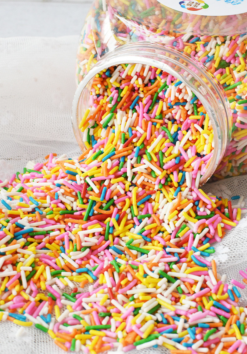 母亲节彩针巧克力甜甜圈彩糖针可食用糖珠网红生日蛋糕装饰品摆件