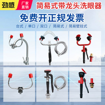 Washbasin eyewash laboratory industrial handheld fixed stainless steel logo shower emergency mobile double mouth wash