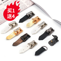 Diamond-set dark buckle Anti-light womens cashmere fur mink black decorative hook buckle Metal bow buckle buckle