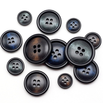 Round resin buckle suit Suit button button Mens womens matt black coat Trench coat Pants buckle wild