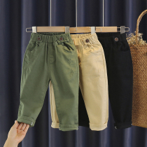 Childrens autumn pants baby 2021 New Style Autumn boys khaki Spring and Autumn Children leisure tide