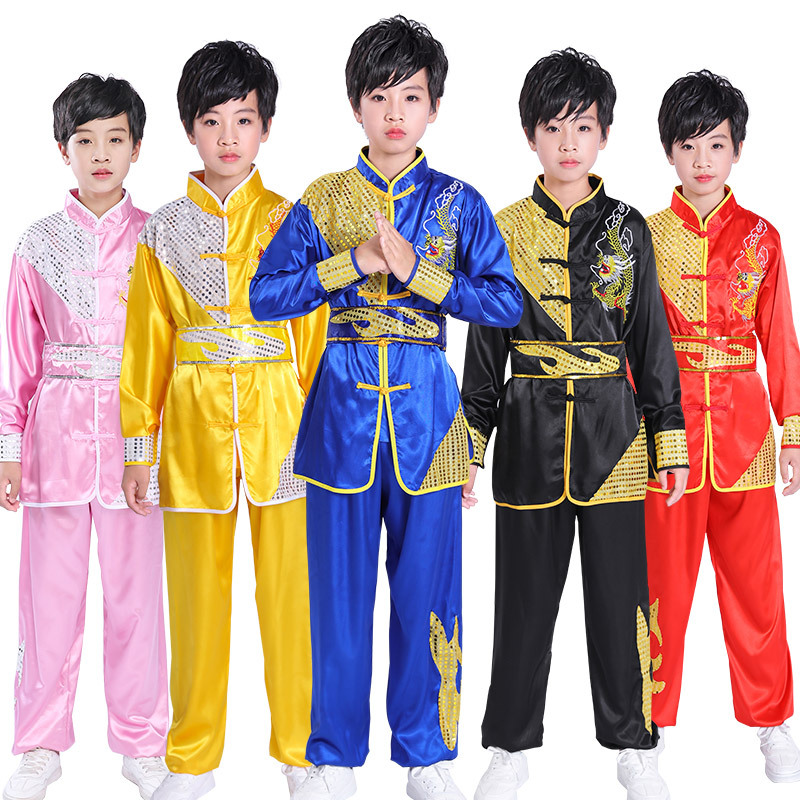 Children's martial arts performance clothing primary and secondary school students' Taiji gymnastics training clothing Chinese wind dragon clothing martial arts competition performance clothing