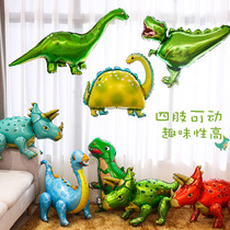 Dinosaur Themed Aluminum Film Balloon Baby Children Birthday Party Decoration Scene Placement Sen animal toy supplies