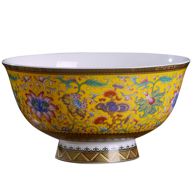 Jingdezhen ceramic bowl of Chinese style household high ipads China large rainbow such as bowl of fruit salad sauce hotel hotel dishes