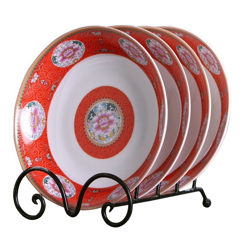 Chinese style household ipads porcelain of jingdezhen ceramics deep dish FanPan ipads plate red steak pan Pacific Ocean plate slag tableware