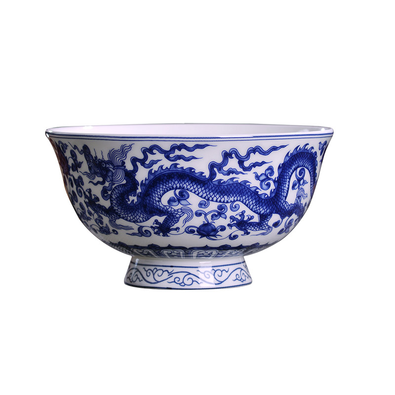 Jingdezhen porcelain bowls of Chinese style household ipads porcelain rice bowls of porridge archaize tall bowl of beef noodles in soup bowl tableware individual