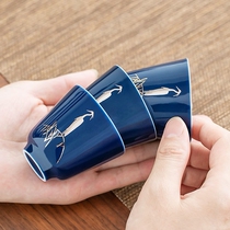 He anecdotes Ceramics Kung Fu Tea Cup Personal Special Drinking Cup Single Home Hospitality Masters Cup Single Cup Trumpet