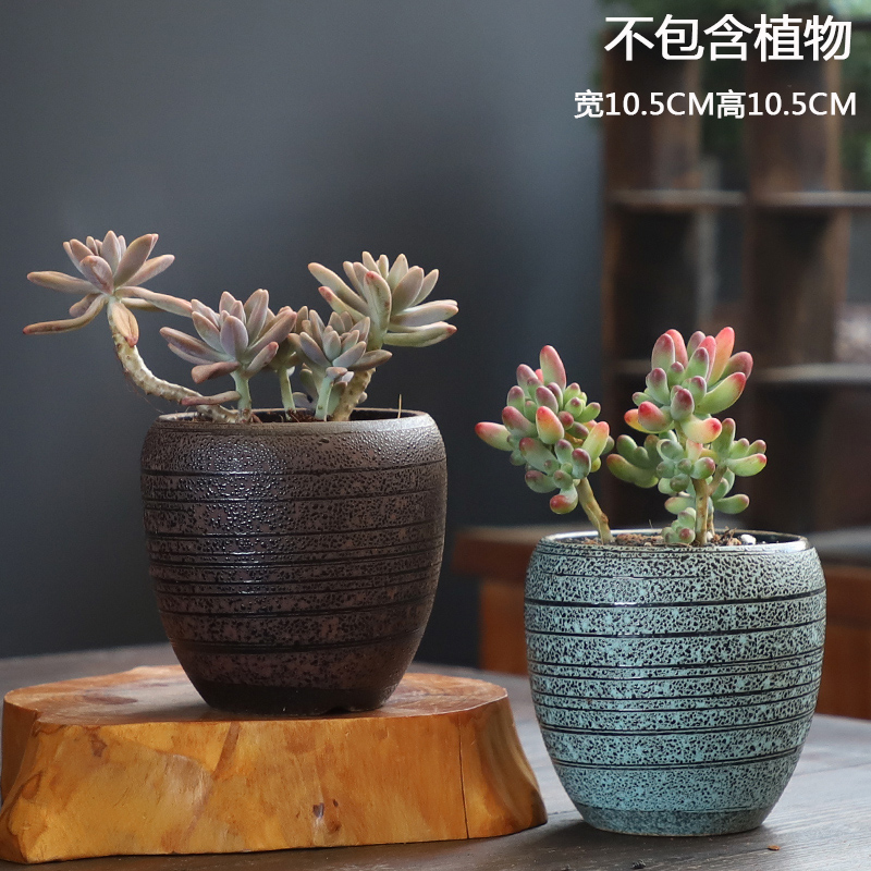 Mage flowerpot specials coarse pottery large diameter ceramic large creative move meaty plant basin of the old running money plant flower pot