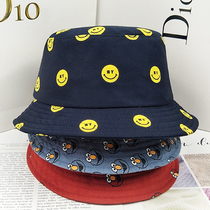 Childrens fishermans hat summer fashion Joker Korean version of smiling face male and female childrens sun hat baby cap cute super cute