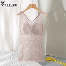 women's summer thin ultra thin waist shaped bodysuit large size free wearing bra vest