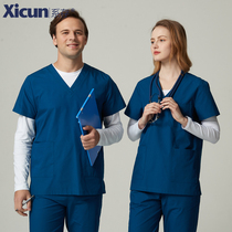 Tie-up hand washing clothes womens short-sleeved summer thin section doctor operating room brush hands long-sleeved oral dental overalls suit