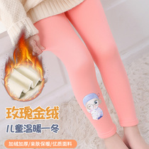 Girl plush bottle in autumn and winter wear children thicker pants in children baby baby baby strength and Korean pants
