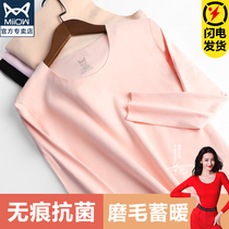 cat people seamless thermal underwear women's tops hot autumn coat girls slim thin fleece student bottoming shirt winter