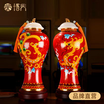 Dai Jialin Cloisonne National art collection Dragon and Phoenix vase Living room ornaments Business gifts Home accessories