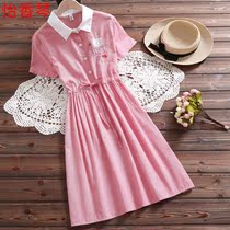 Summer lady dress student 15 year old Korean version 12 Great child short sleeve 16 long section 13 adolescent girl 14 Junior high school Skirt Tide