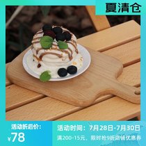 Outdoor camping solid wood cutting board Portable thickened fruit food tray Household black walnut Beech cutting board chopping board