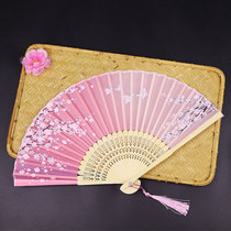 Fan folding fan Chinese fan children ancient wind tassel portable small bamboo fan dance classical ancient costume Hanfu fan