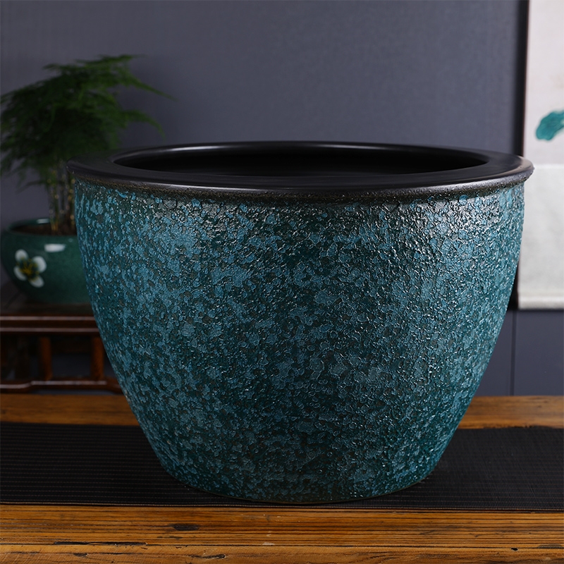 Imitation stone vats basin bowl lotus brocade carp cylinder jingdezhen coarse lotus lotus cylinder tank yard some ceramic porcelain fish tank