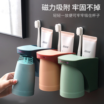 Toothbrush shelve free of punch mesh red home toothbrushing cup gargling cup toilet wall-mounted storage rack tooth cylinder suit