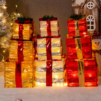 Christmas decorations glowing gift box mall window Christmas tree decoration scene decoration props
