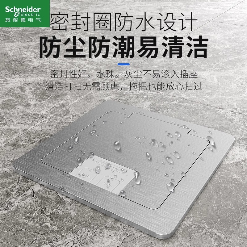 Schneider stainless steel invisible concealed flap waterproof ground insertion concealed side-turned pure flush-flush ground socket-Taobao