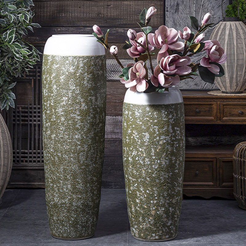 Zen ground vase coarse pottery furnishing articles dried flower arranging flowers sitting room decoration of new Chinese style restoring ancient ways of jingdezhen ceramic POTS