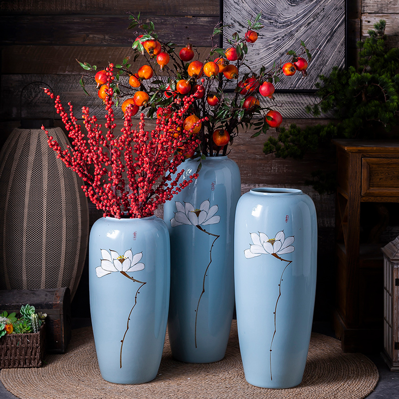 Hand - made vases, large landing suit sitting room porch decorate bottle furnishing articles of Chinese style household ceramics European - style dried flowers