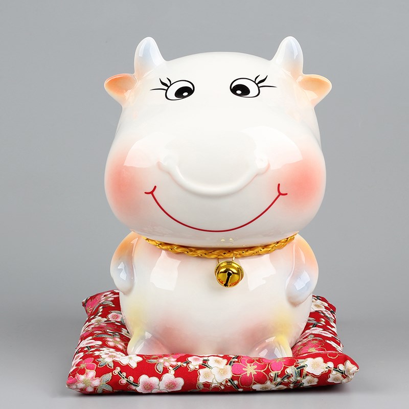 Chinese zodiac ceramic piggy bank carnotaurus sheep dog rat rabbit tiger snake horse monkey creative furnishing articles piggy bank children gifts