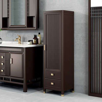 New Chinese bathroom side cabinet toilet solid wood storage storage cabinet toilet side cabinet floor space living room cabinet