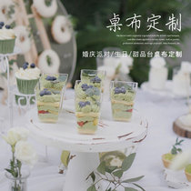 White table cloth rectangular circular minimalist cotton linen Nordic party photo-custom meeting exhibition table cloth art