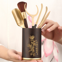 Solid Wood Six Gentleman Suit Tea Clip Tea Making Tool Black Sandalwood Tea Road 6 Gentleman Tea Knife High-end Tea Set Accessories