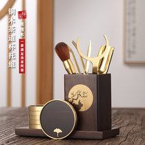 Black Sandalwood Tea Road Copper Six Gentlemen Suit Tea Tea Tool Tea Knife Spoon Tea Cup Mat Tea Clip Tea Set Accessories Grand Total