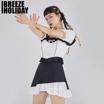 Swimsuit female summer cute Japanese 2021 new belly thin conservative hot spring small chest gathering holiday split swimsuit