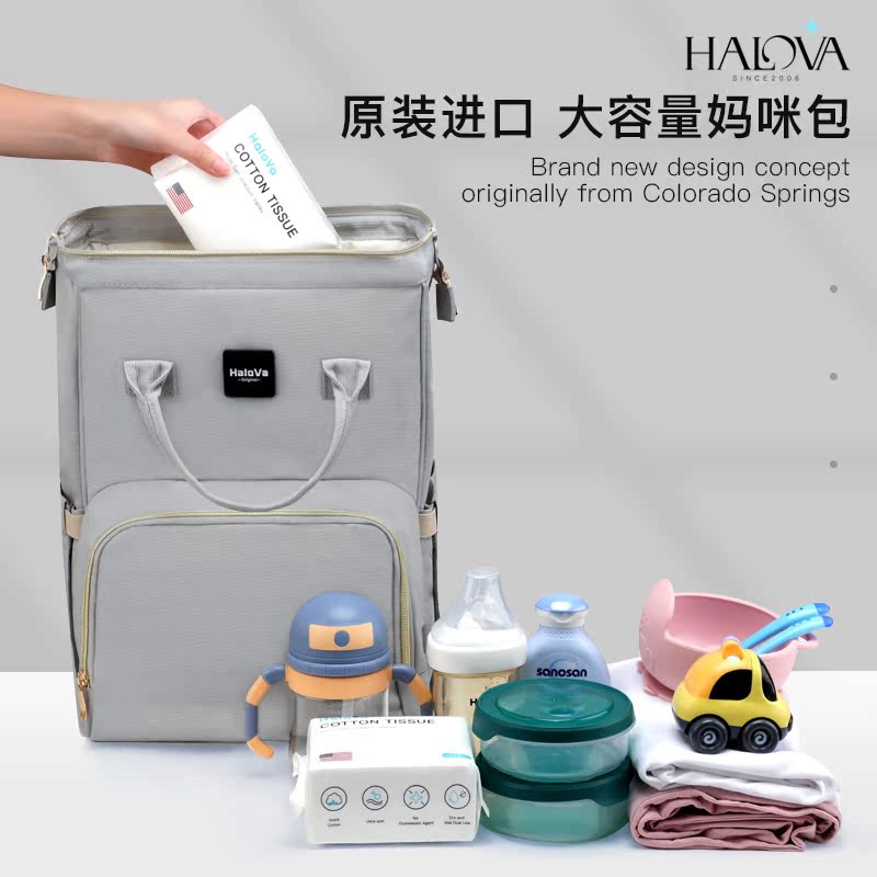 Mommy Bag 2022 Fashion Portable Mother and Baby Out Backpack Bottle Bag Hand Shoulder Mom Bag Import Large Capacity