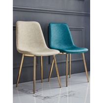 Dining chair backrest home light luxury negotiation restaurant desk stool simple modern creative metal Nordic leather chair