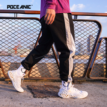 POCEANIC autumn trousers sweatpants mens and womens loose basketball beam feet 3M reflective casual sports quick-drying training pants