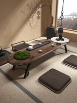 Sanshe Japanese tea table Black walnut solid wood modern simple tatami zen new Chinese small tea table combination D4