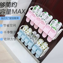 Simple doorway shoe rack security door magnetic upholstered wall-mounted devinator free of nail door rear shoe rack Dormitory God