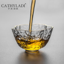 Cathyladi Household glass hammer pattern Teacup Japanese handmade crystal tea cup Office meeting master cup