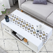 Coffee table tablecloth waterproof and anti-oil disposable PVC plastic table mat Nordic living room rectangular household cover cloth