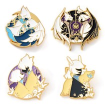 Light Encounters Metal Badge SKY Light Encounters Game Perimeter Memorial Badges Black Coat White Birds Biobi Love Metal Brooch