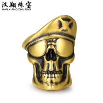 Tattoo Skull Lutong 999 full gold transfer beads Gold Bracelet Men 3D hard Gold Pure Gold Gold pearl rope women